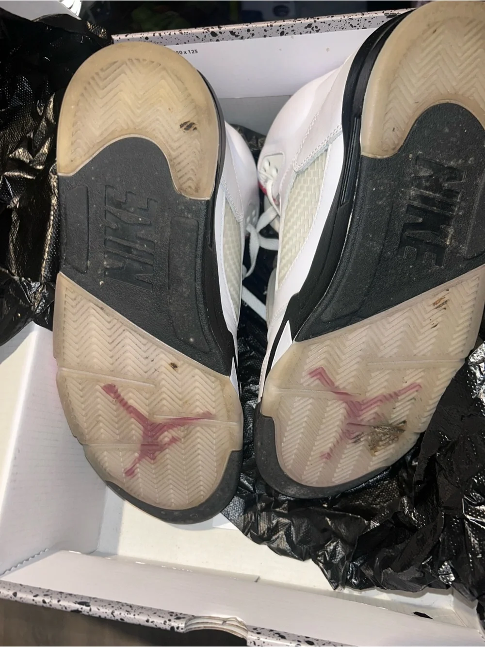 Jordan Air Jordan 5 Retro in White, Black & Red